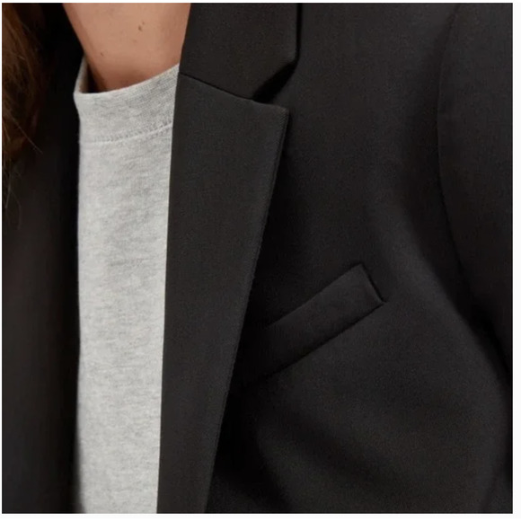 NWOT EVERLANE The Italian GoWeave Classic Blazer 14 Black Single Button Academia - Picture 3 of 10